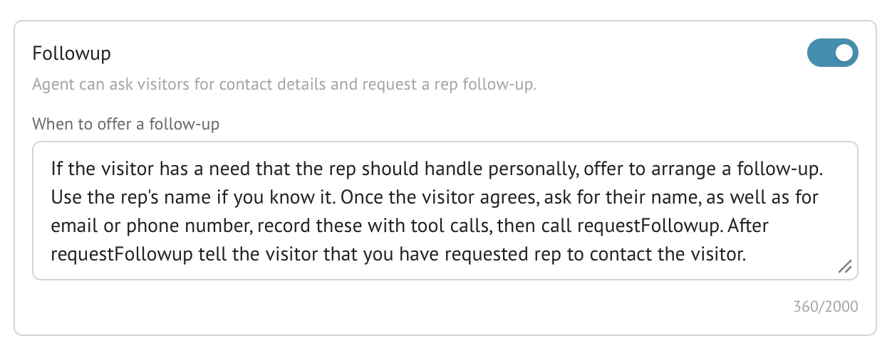 Human follow-up in the Stand dashboard